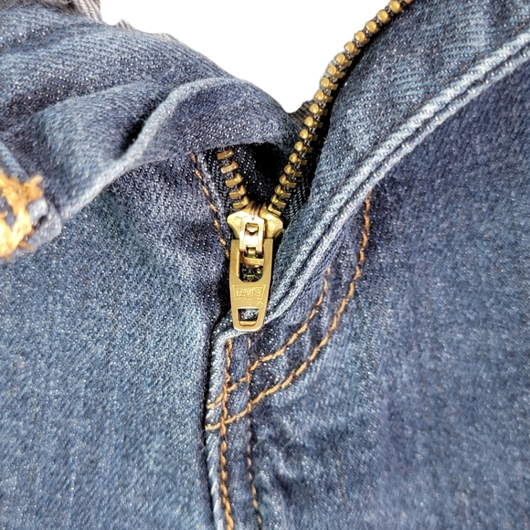 Levi's 515 Vintage Y2K Red Tab Mid Length Dark Wash Denim Jean Shorts Women's 6 - Picture 7 of 15